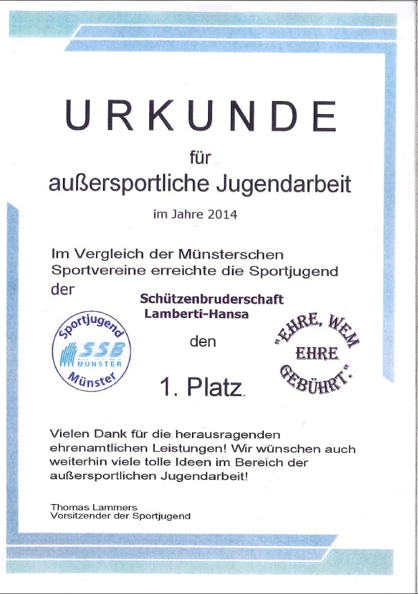 Urkunde SSB
